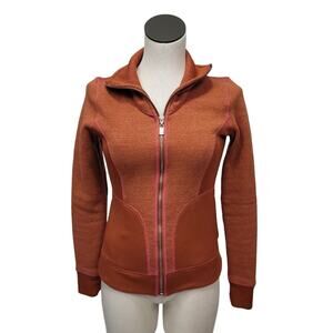 Prana Tobi Full Zip Up Fleece Sweater Jacket in Orange Size‎ XS